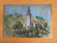 Crkva na bregu - Pastel