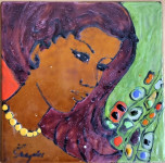 uz cvijeće i ja - slika u emajlu