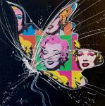 Domenico Gonzi "Leptir - hommage Andy Warhol" ulje na platnu 70x70cm