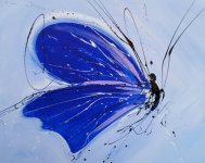 Domenico Gonzi "Plavi Leptir" ulje na platnu 90x120cm
