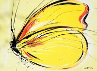 Domenico Gonzi "Žuti Leptir" ulje na platnu 90x120cm