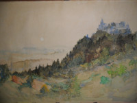 AKVAREL, Dr. O. Blos, Eisfeld, Deutschland,  1947. g. 46x34cm,
