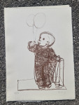 Dragica Cvek Jordan "Djete s balonom" svilotisak serigrafija 27x20cm;