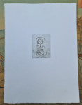 Dragica Cvek Jordan "Djevojčica 1" bakropis, papir 35x25cm, otisak 9x6