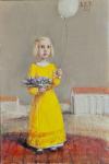 Dragica Cvek Jordan "Djevojčica u žutom" ulje na platnu 45x30cm