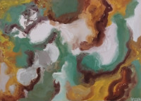 Dubravko Gjivan - Apstrakcija 2 - gvaš/akril - akademski slikar