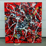 "DVOJE,TROJE"  Inspired by Jackson Pollock 100x90cm
