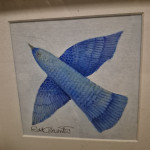 Edit Glavurtić: Plava ptica, akril original, 25x25 sa okvirom