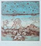 Frane Paro "Glas Zemlje" aquatinta 45x35cm; iz 1983 godine;