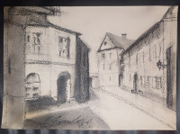 Franjo Hvalić - ugljen - Zagreb (Gornji Grad) - 40x29cm