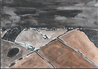 Giorgio de Chirico - Paesaggio metafisico con ombra nera