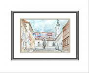 Gornji grad Zagreb - Akvarel sa okvirom