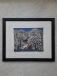 Ivan Generalić "Jelen u šumi" svilotisak serigrafija 34×44cm