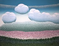 Ivan Rabuzin "Oblaci nad poljem" serigrafija 50x70cm