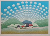 Ivan Rabuzin "Oblaci" svilotisak serigrafija 50x70cm; iz 1982 godine;