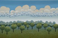 Ivan Rabuzin "Šuma i oblaci" serigrafija 40x50cm