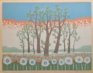 Ivan Rabuzin "Šuma" svilotisak serigrafija 50x60cm; iz 1969 godine; br