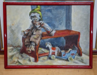 Ivanka Piplica: Igračke (uokvirena slika) 29x40 cm