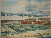 Ivica Belančić - veliki akvarel iz 1985. dimenzije 78x60cm