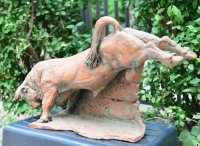 Izidor Popijač Žiga "Bik" terakota - patinirana skulptura 90cm