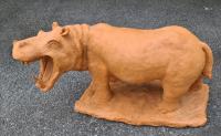 Izidor Popijač Žiga "Hipopotamus" terakota skulptura 70cm;