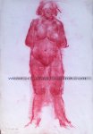 Izvor Oreb "Stojeći akt" crtež pastel 42x30cm iz 1971 god