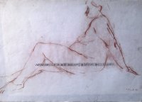 Izvor Oreb "Ženski akt" crtež pastel 30x42cm iz 1972 god