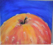 Jako sočna jabuka - ulje na platnu