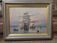 Jedrenjaci - ulje na platnu- potpisano