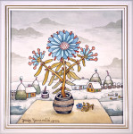 Josip Generalić, "Plavo cvijeće", akvarel