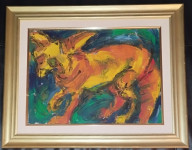 Jurana Linarić - Ulje na lesonitu - Lisica - 52x43cm