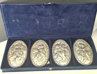 komplet medaljon slika u srebru anđela