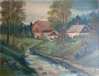 krajolik - ulje na šper ploči