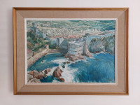 Krešimir Mateljan, panorama Dubrovnika, ulje na platnu