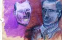 L. KUČANDA, NOVIGRAD PODRAVSKI -  ULJE NA KARTONU PORTRET