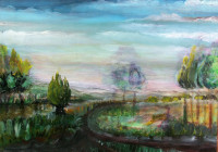 L. KUČANDA, NOVIGRAD PODRAVSKI -  ULJE NA PAPIRU PRIRODA