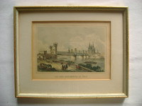 Litografija ? - Die neue Rheinbrucke zu Coln (Koln) - vintage litograf