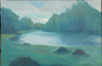 Marijan Bingula "Rijeka Dobra" 40x60 cm,ulje na platnu