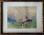 Martuljek - akvarel iz Kranjske gore