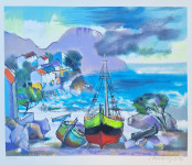 Mladen Veža "Obala" svilotisak serigrafija 40x50cm;