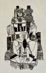 Mladen Veža "Žena s preslicom" serigrafija 70x50cm