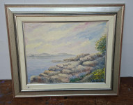 Morski pejzaž; ulje na platnu (uokvirena slika) 30x40 cm