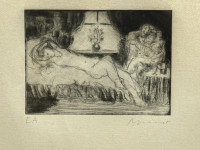 Munir Vejzović: Grafika - Ležeći akt 30x40 cm