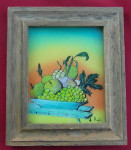 Naiva minijatura ulje na staklu autor Dane Rupčić