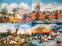 Naiva: ulje na staklu (Autor:Drago Marelja)(30x40cm jedna slika)