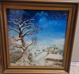 Naiva - veliko ulje na staklu iz 1970-ih