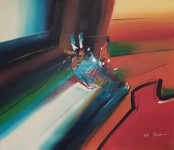 Nancy Van Hussen - ulje na platnu - apstrakcija - 71x61cm