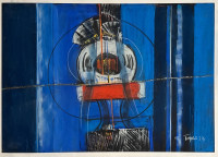 "OKO U PLAVOM" 70x50cm suhi pastel - Tomas (UNIKAT SA CERTIFIKATOM)