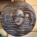 Okrugla umjetnička slika "Voda"