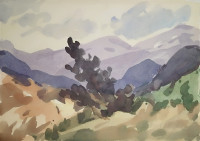 Pejzaž - akvarel iz 1983. - 35x25cm